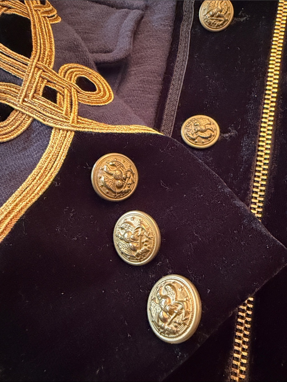 Ralph Lauren Military Band Jacket w/ Black Velvet Trim & Gold Embroidery - Picture 5 of 10